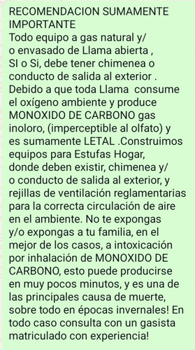 Quemador Estufa Hogar Con Válvula De Seguridad