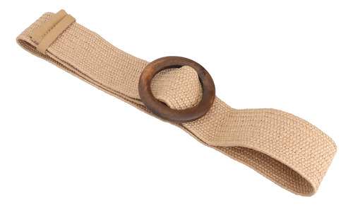 Cinturón Retro Tejido De Ocio Para Mujer, Redondo, Con Hebil