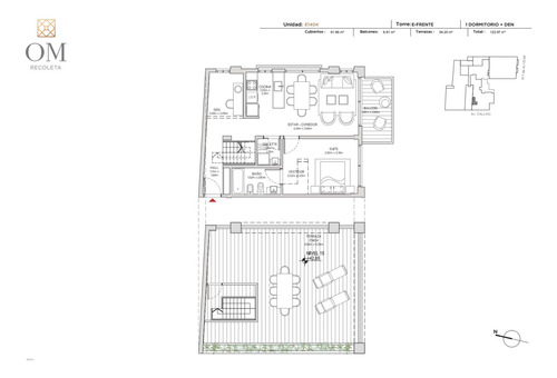 Departamento 3  Ambientes - Om Recoleta