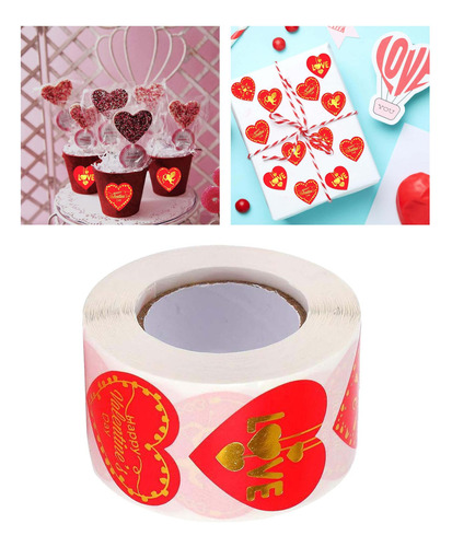 Rollo De Pegatinas De Corazón De 500 Piezas, Etiquetas