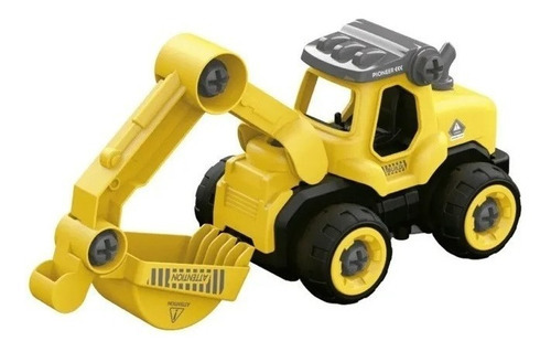 Imagen 1 de 2 de Vehiculo Diy Para Armar Camion Construccion Grua Pala Edu Color Amarillo Personaje Excavadora 51