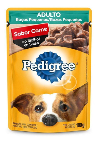 Imagem 2 de 6 de Ração Úmida Pedigree Sachê Carne Cães Adultos Pequenos 100g