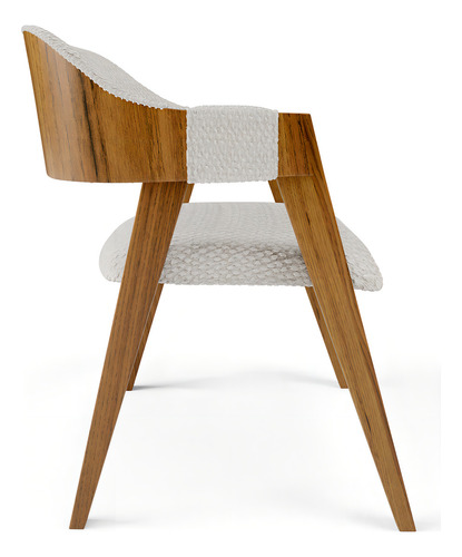 Cadeira Para Sala Jantar Living Estofada Suran Bouclê Cru