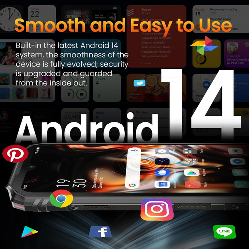 Doogee Blade10 Celular 9gb Ram+128gb Rom Octa Core Pantalla Ips 6,56 90hz, 5150mah Android 14 Desbloqueo Facial Ultrafino