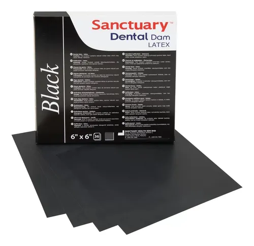 Goma Dique Dental Sanctuary Negra 6x6 X 36 Unidades