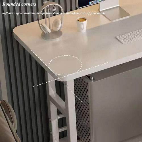 Mesa Escritorio Móvil Ajustable Altura Ruedas Portátil Negro
