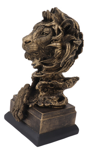 Estatua De Resina Con Escultura De Cabeza De León Realista P