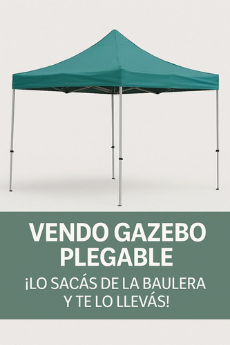 Gazebo Plegable 3x3m Marca Otra, Altura 3m Azul (Usado)