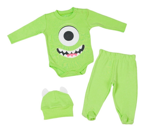 Conjunto De 3 Piezas Bebe Niño Mike Monsters Inc Disney