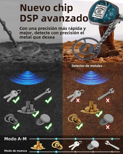 Detector De Metales Con Pantalla Premium Negro