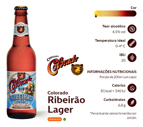 Cerveja artesanal Colorado Ribeirão Lagerclara 355ml