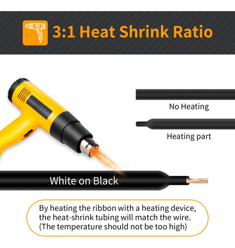Cinta Repuesto Dymo Rhino 18059 Negra Termoencogible 6mm