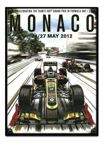 #662 - Cuadro Decorativo Vintage - Mónaco Formula 1 Lotus