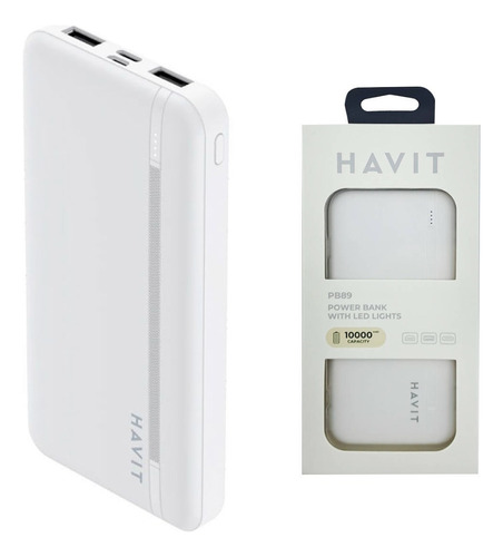 Cargador Batería Externa Power Bank 10000mah 2 Usb  Havit