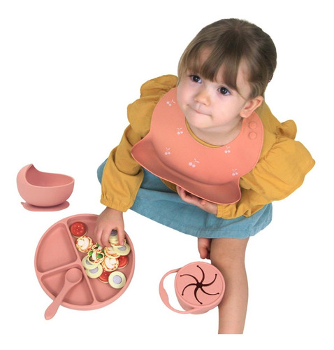 Nap- Set Completo De Alimentación/ Bebé-toddler - 6 Piezas Color Palo Rosa