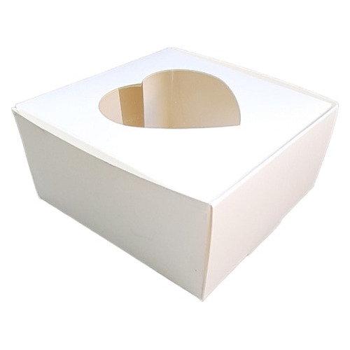  Caja Blanca Chica 10x10x5 Visor Corazon San Valentin X 10 