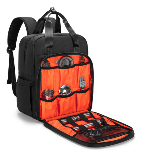 Bolsa De Camarero Con Compartimentos Acolchados Negra