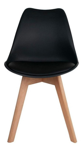 Imagem 2 de 4 de Cadeira de jantar Empório Tiffany Saarinen base wood, estrutura de cor preto, 1 unidade