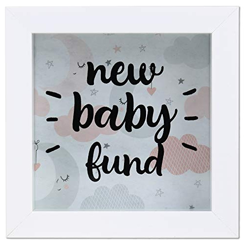 New Baby Fund Shadow Box 8x8 Blanco