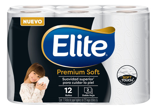 Papel Higiénico Elite Gold 225 Hojas Dobles 12 Rollos