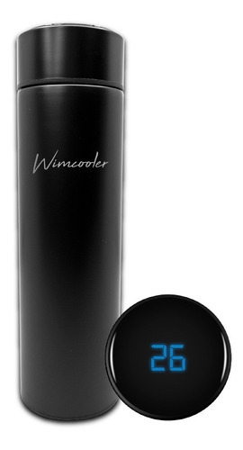 Termo Digital Inteligente 500ml Botella De Acero Inoxidable Color Negro