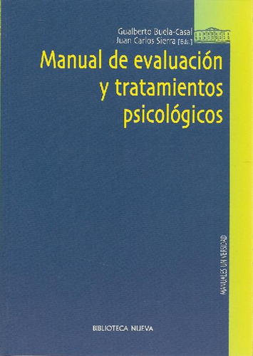 Libro Manual De Evaluación Y Tratamientos Psicológicos De Ju