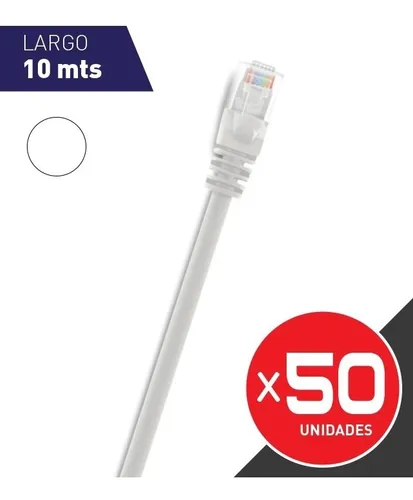 Cable Red Utp Patchcord 10 Mts Rj45 Cat5e Ethernet Pack X50