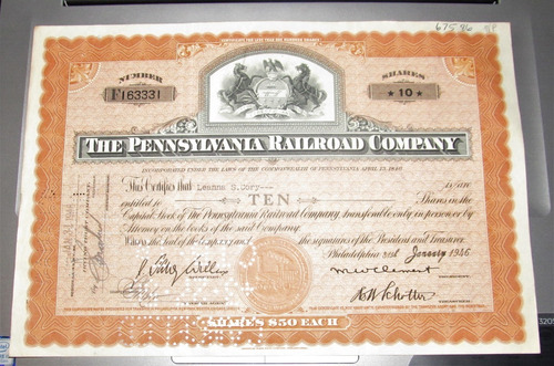 Accion Pennsylvania Railroad 1946 Ferrocarril Usa (c85) 