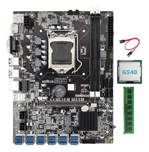 Placa Base De Minería B75 Btc De 12 Pcie A Usb Lga1155 Con G