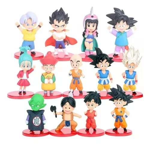 Kit 16 Bonecos Dragon Ball Z Gt Goku Vegeta Majin Boo Gohan