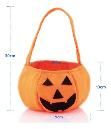 Bolsa Calabaza Dulcero Halloween Infantil X10 Unidades