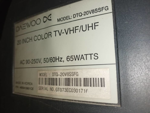 Imagen 4 de 4 de Tv Daewoo 20 Pulgadas Usado