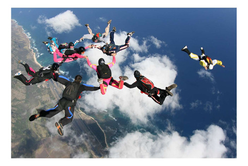 Vinilo 60x90cm Skydiving Deporte Extremo Vuelo Razo