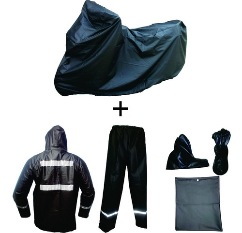 Imagen 1 de 7 de Combo Impermeable Moto X2 Pijama + Traje + Cuellero Xxl
