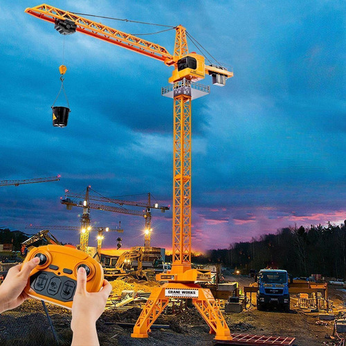 Vehículo Grúa Rc A Escala 1:36, Vehículo De Construcción