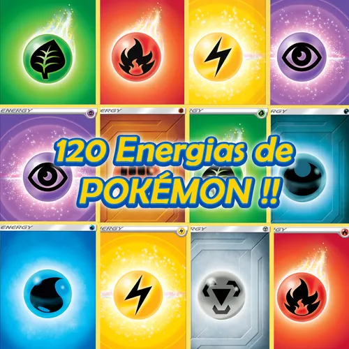 Cartas Pokemon Pack De 120 Energias Para Jogar Pokémon Tcg