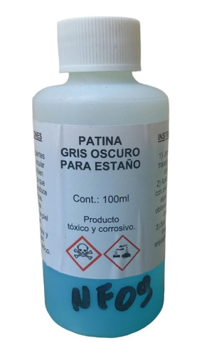 Patina Para Estaño Color Gris Oscuro X 100ml