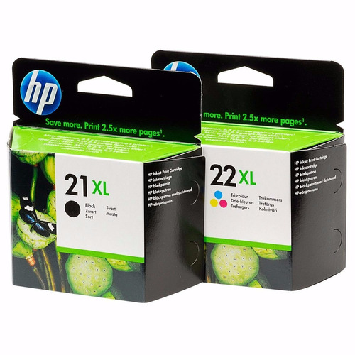 Kit Cartuchos Hp 21xl Preto Pt  E 22xl Color Cl Original ,