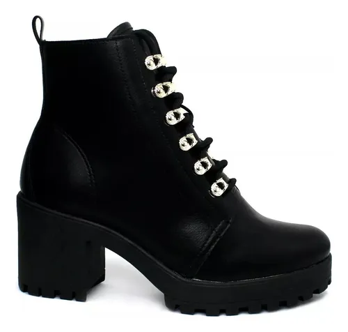 Bota coturno feminino tratorada store salto alto grosso khaata