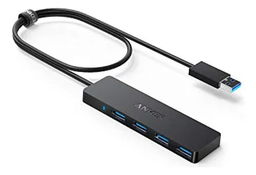 Anker - Hub De Datos Ultrafino Usb 3.0 De 4 Puertos Con Cabl
