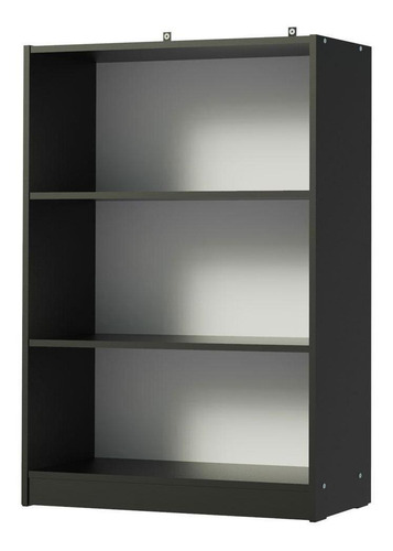 Estante Livros Home Sala Madesa 6907 Com 3 Nichos - Preto