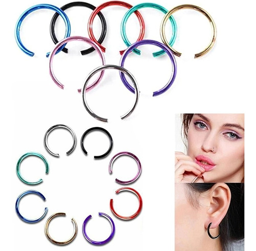 2 Aros Falsos Nariz Oido Septum Piercing No Necesitas Orific