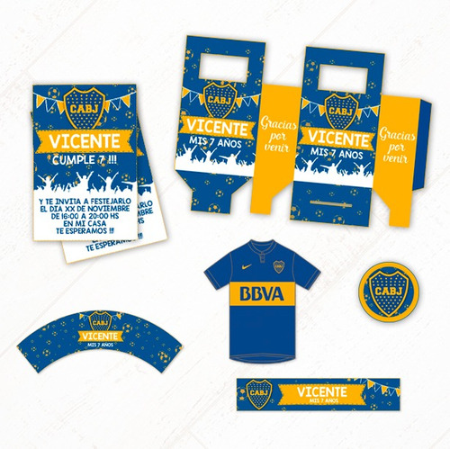 Kit Boca Juniors + Props De Regalo ** Editable **