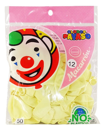 Bolsa C/50 Globos Payaso #12 Macarron Vainilla