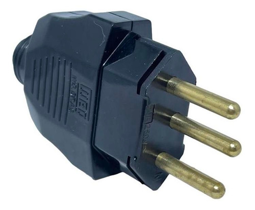 Plugue Macho 2p+t 10a 250v 180° Preto Weg 13301714