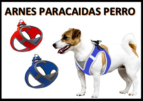 Arnés Paracaídas Perro Azul Y Rojo Talla L