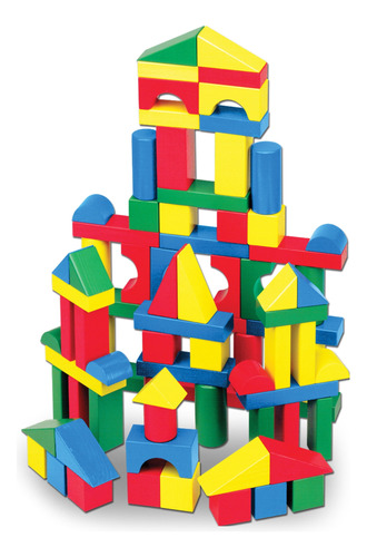 Melissa & Doug Juego De Construcción De Madera: 100 Bloques