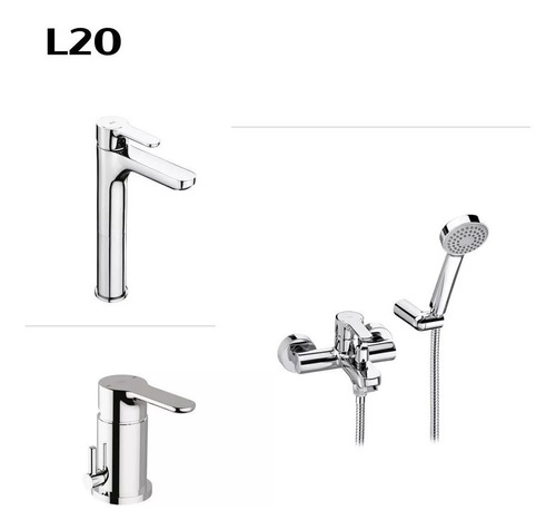 Griferia Roca L20 Monoc Ducha Exterior Lavatorio Alto Bidet