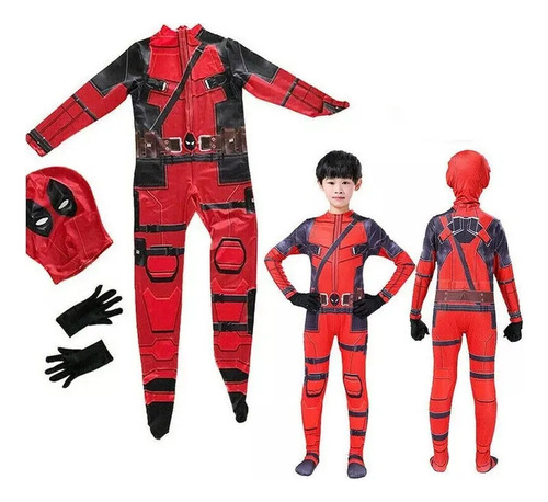 Traje Deadpool Cos + Mochila + Espada Para Crianças Adultos1