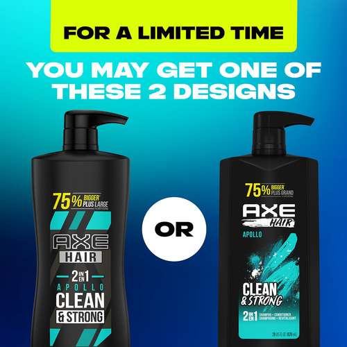 Shampoo E Condicionador Axe Apollo 2 Em 1, 828 Ml, Pacote Co